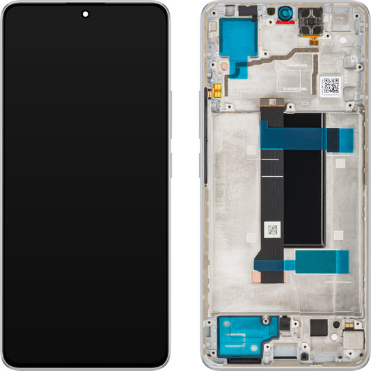 Xiaomi Poco X6 / Redmi Note 13 Pro 5G érintőképernyős kijelző, kerettel, fehér, Service Pack 560001N16P00