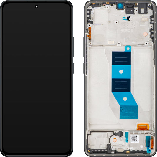 Xiaomi Redmi Note 14 5G érintőképernyős kijelző, kerettel, Fekete (Midnight Black), Service Pack 56002000O1700