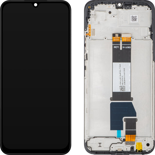Xiaomi Poco C85 4G / Redmi 15C 4G érintőképernyős kijelző, kerettel, globális verzió, fekete, csere 5600020P15A00