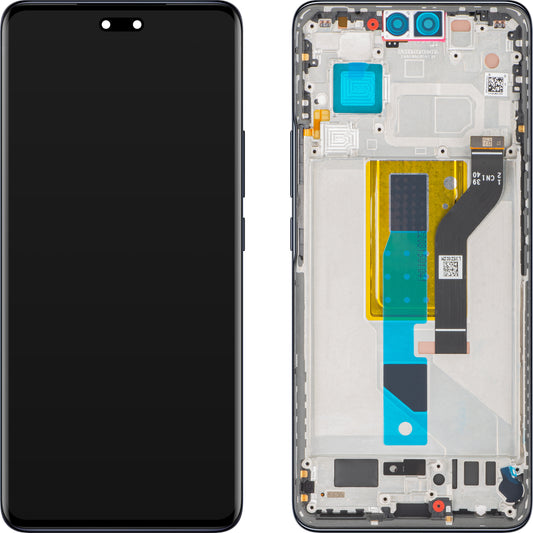 Xiaomi 13 Lite érintőképernyős kijelző, kerettel, fekete, Service Pack 5600030L9S00