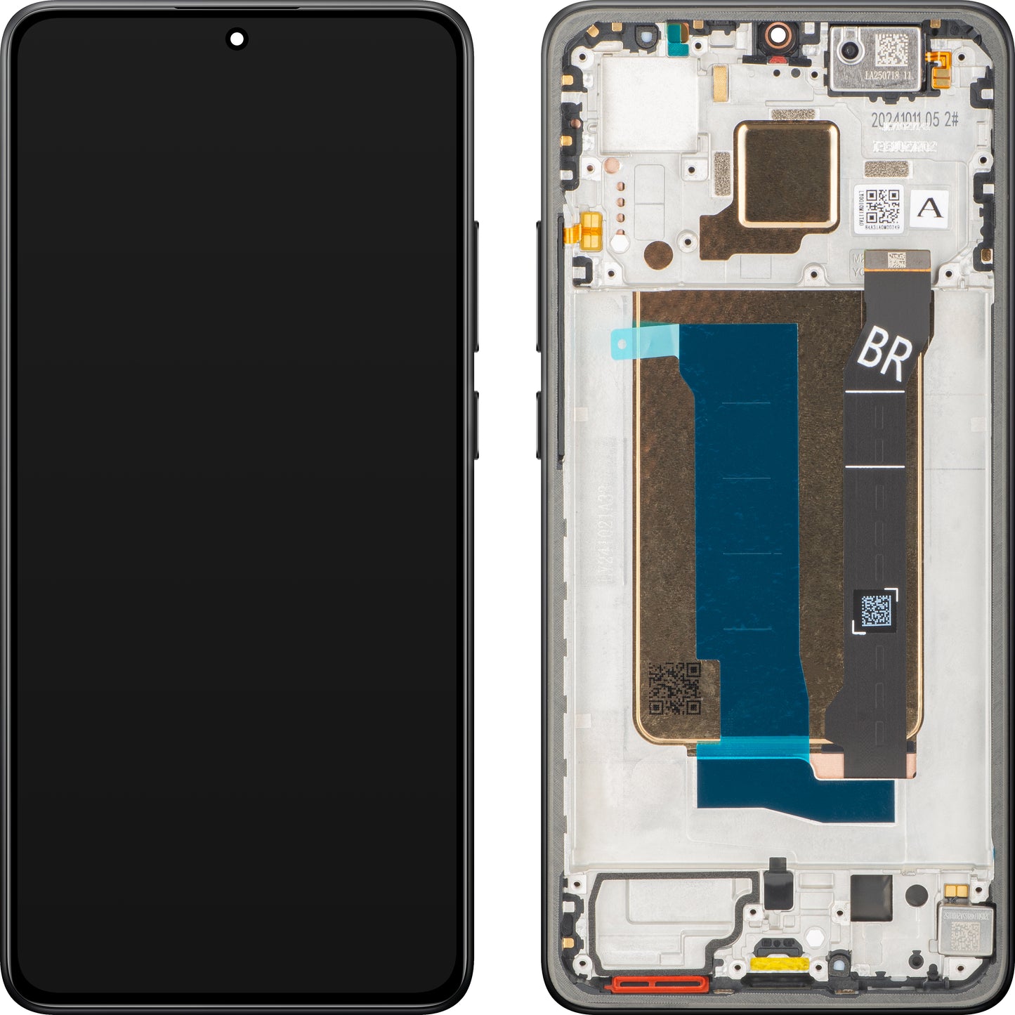 Xiaomi Poco X7 Pro érintőképernyős kijelző, kerettel, fekete, csere 56000300O1000