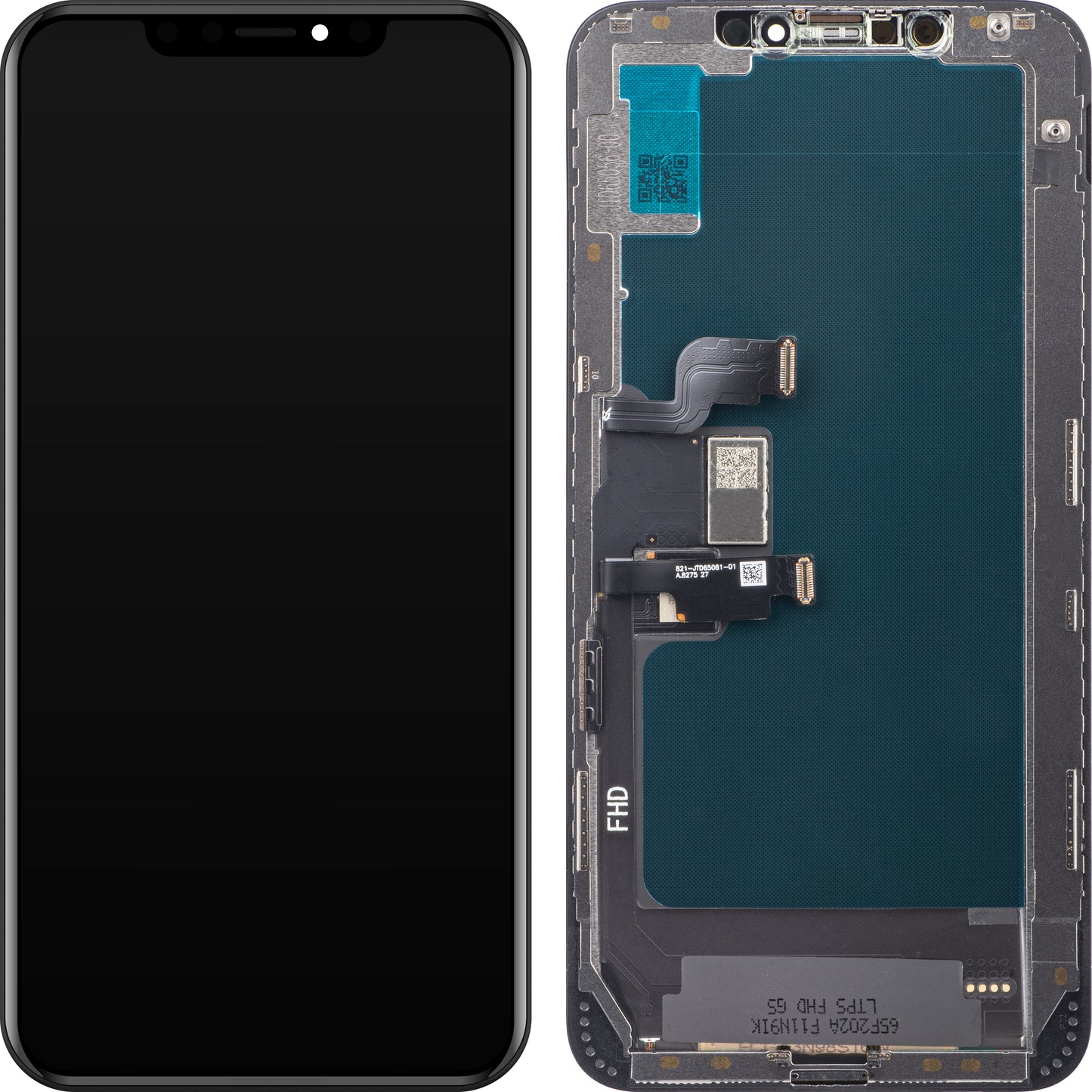ZY érintőképernyő kijelző Apple iPhone XS Max készülékhez, kerettel, In-Cell LCD változat, fekete 