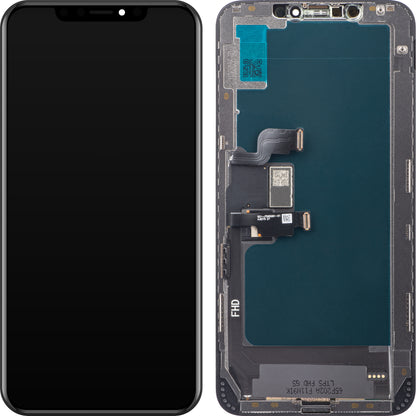 ZY érintőképernyő kijelző Apple iPhone XS Max készülékhez, kerettel, In-Cell LCD változat, fekete 