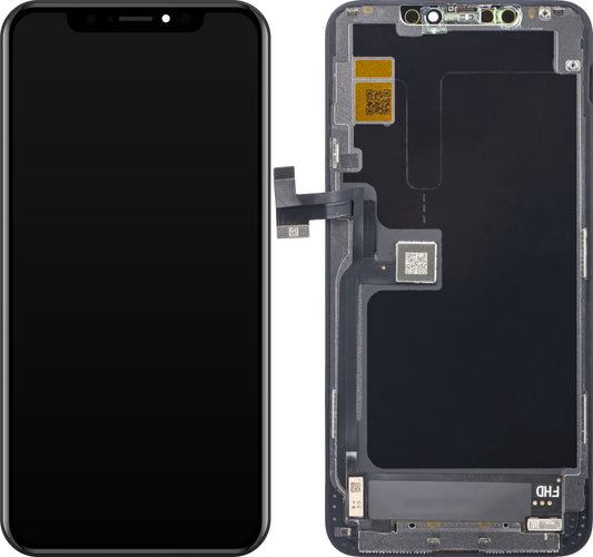ZY érintőképernyő kijelző Apple iPhone 11 Pro Max készülékhez, kerettel, In-Cell IC mozgatható LCD változat, fekete 