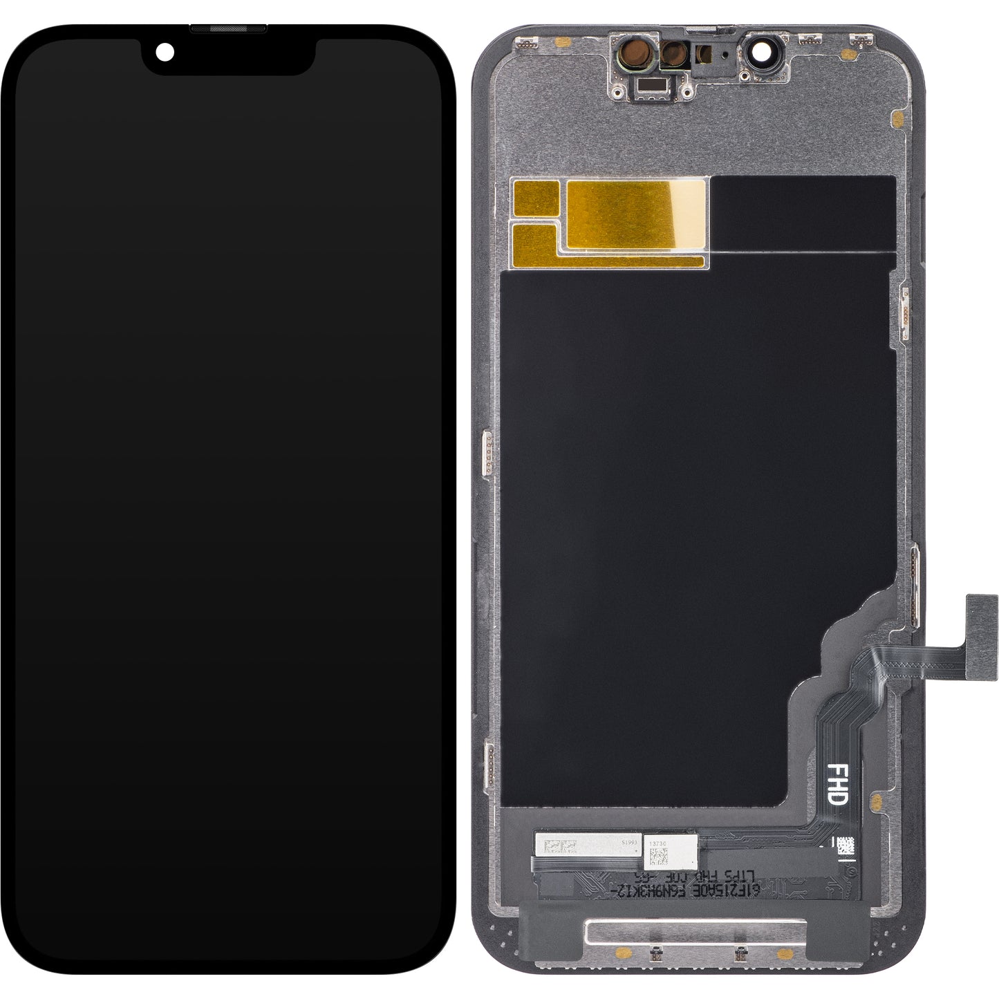 ZY érintőképernyő kijelző Apple iPhone 13-hoz, kerettel, LCD In-Cell IC mozgatható, fekete 