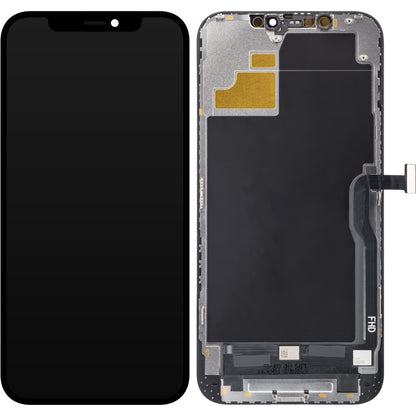ZY érintőképernyő kijelző Apple iPhone 12 Pro Max készülékhez, kerettel, In-Cell IC mozgatható LCD változat, fekete 