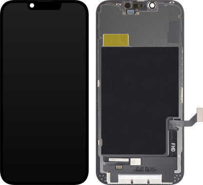 ZY érintőképernyő kijelző Apple iPhone 14 készülékhez, kerettel, LCD In-Cell IC mozgatható, Fekete 