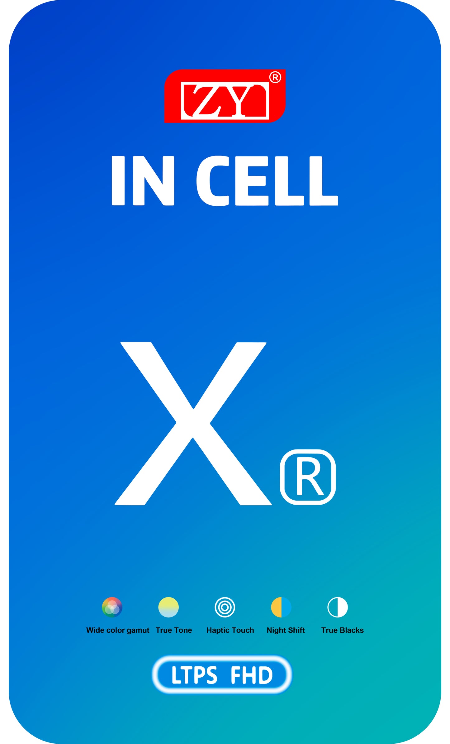 ZY érintőképernyő kijelző Apple iPhone XR-hez, kerettel, cellába épített LCD verzió, fekete 