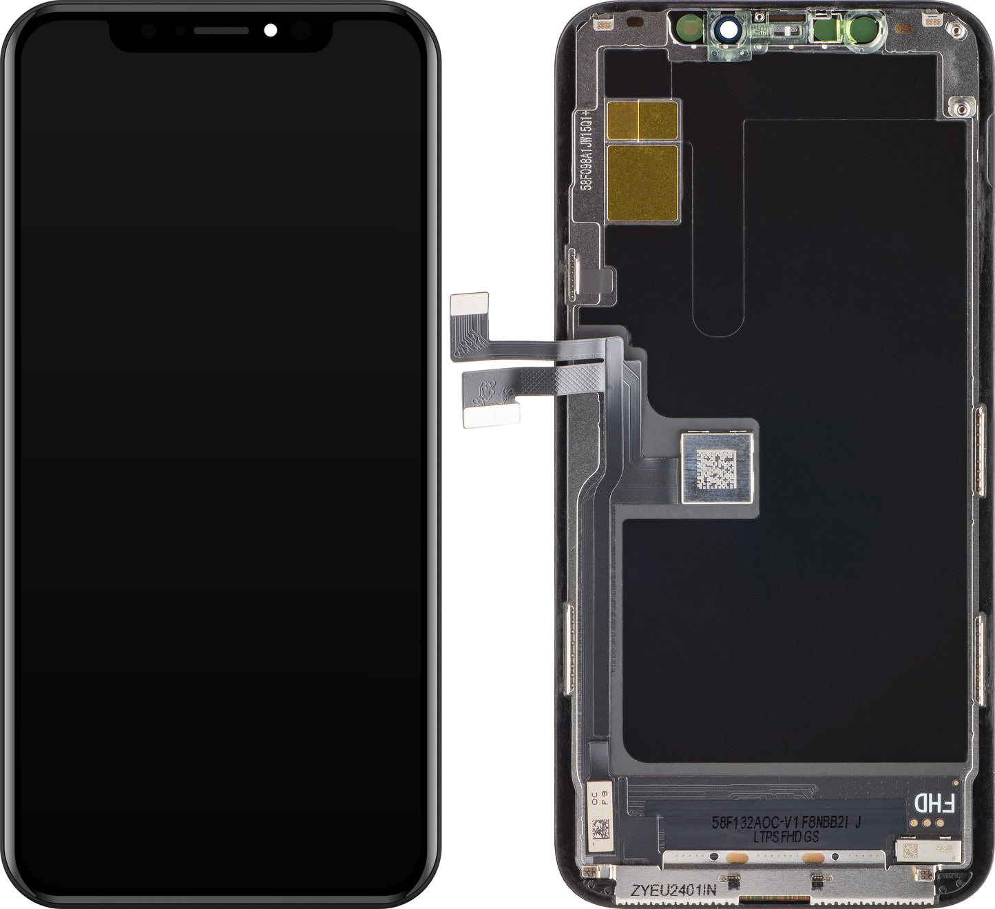 ZY érintőképernyő kijelző Apple iPhone 11 Pro készülékhez, kerettel, In-Cell IC mozgatható LCD verzió, Fekete 