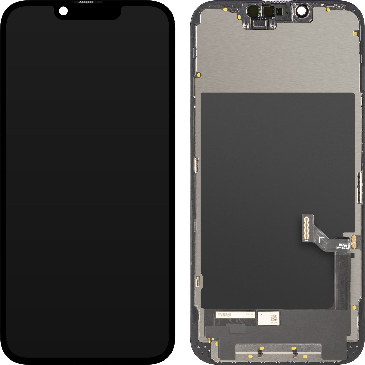 ZY érintőképernyős kijelző Apple iPhone 17e / 16e készülékhez, kerettel, LCD In-Cell IC mozgatható verzió, fekete