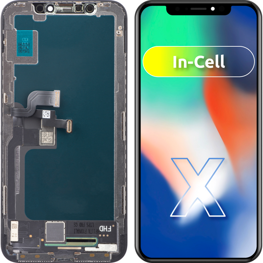ZY érintőképernyő kijelző Apple iPhone X készülékhez, kerettel, In-Cell LCD változat, fekete