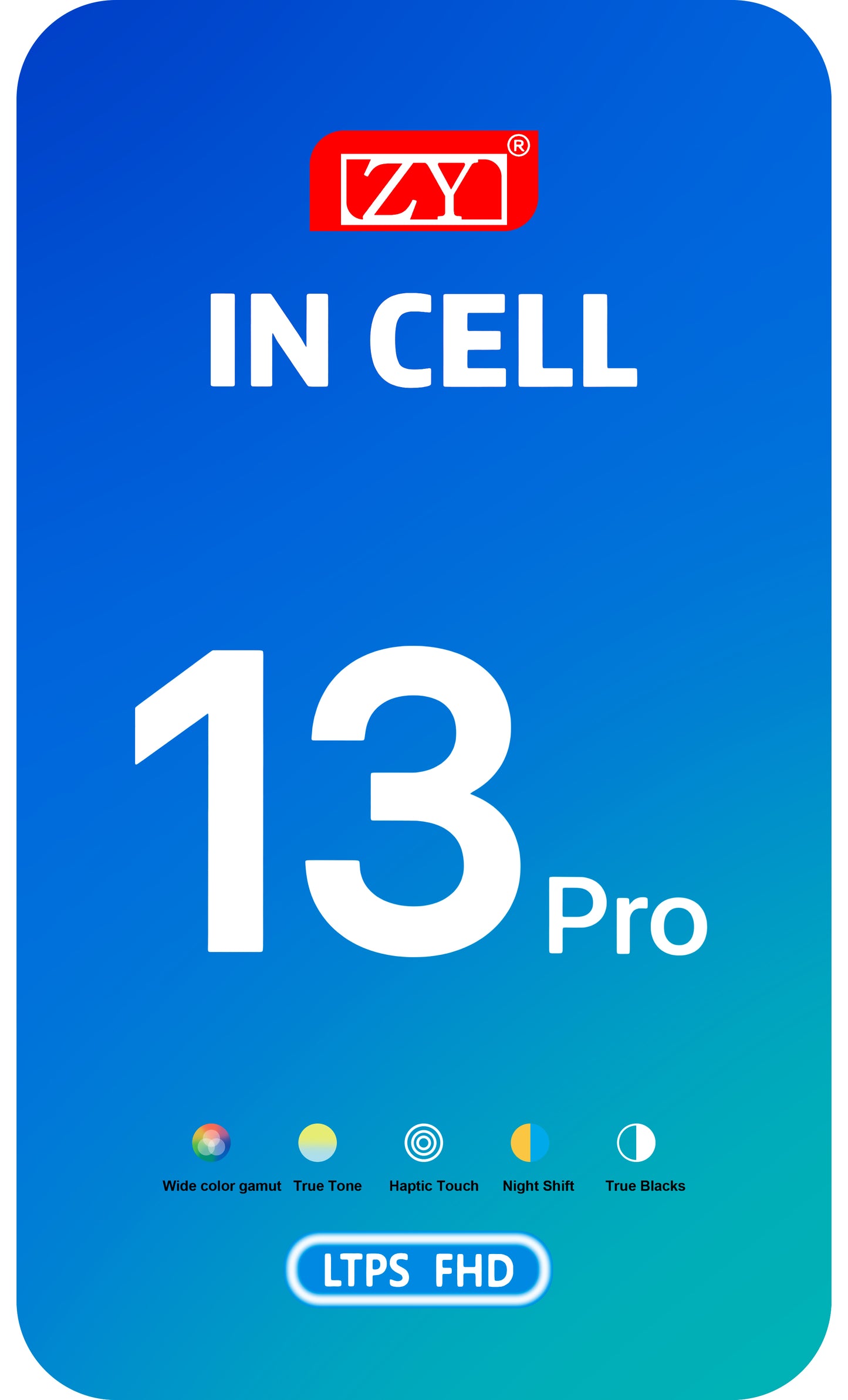 ZY érintőképernyő kijelző Apple iPhone 13 Pro-hoz, kerettel, In-Cell IC mozgatható LCD verzió, fekete 