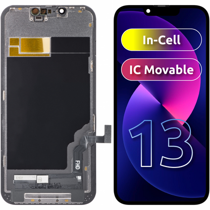 ZY érintőképernyő kijelző Apple iPhone 13-hoz, kerettel, LCD In-Cell IC mozgatható, fekete 