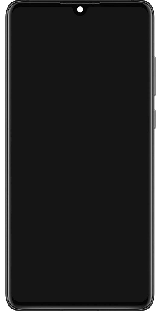 Érintőképernyős kijelző Huawei P30, kerettel és akkumulátorral, fekete, szervizcsomag 02354HLT