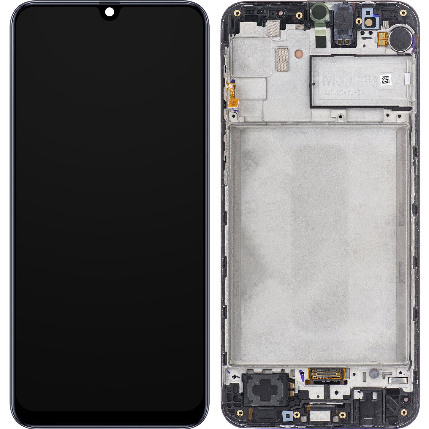 Touchscreen Display Samsung Galaxy M31 M315, with Frame, Black, Service Pack GH82-22405A