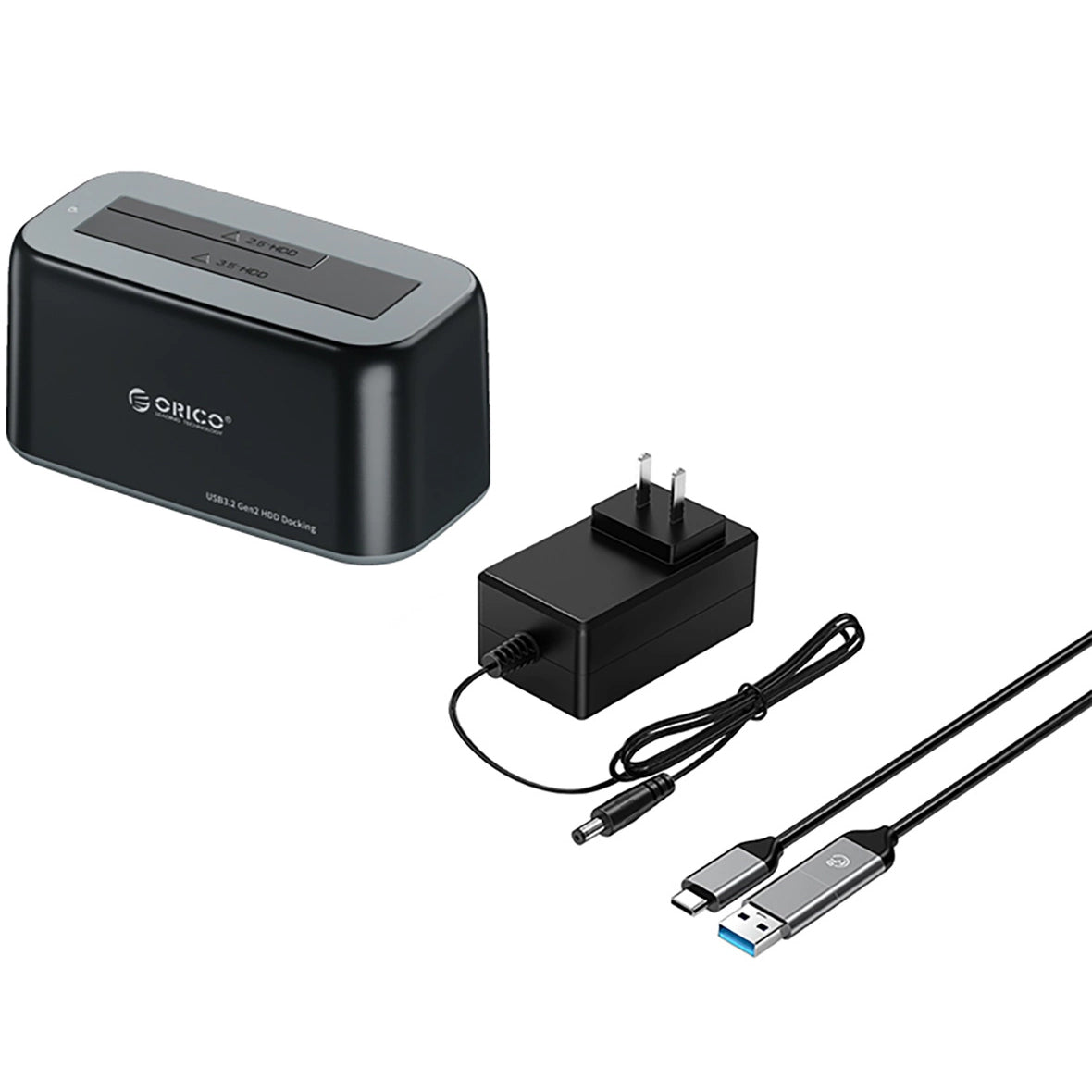 Orico 6819C3 1-meghajtós dokkolóállomás HDD / SSD SATA 2,5 hüvelyk / 3,5 hüvelyk számára, fekete