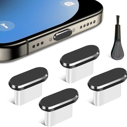 Techsuit AD1 porvédő dugó telefonhoz, USB-C, 4 darabos készlet, fekete