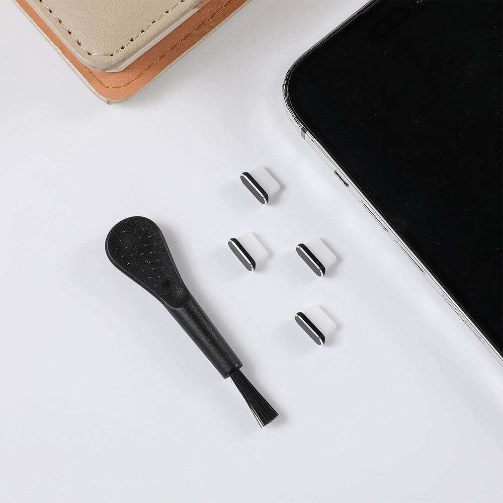 Techsuit AD1 porvédő dugó telefonhoz, USB-C, 4 darabos készlet, fekete