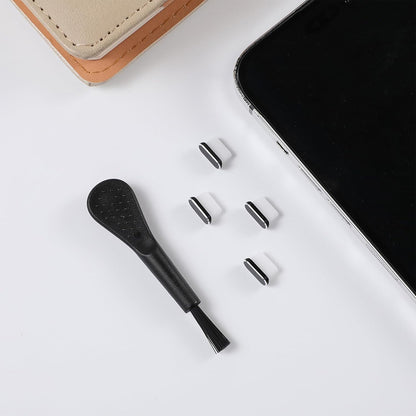 Techsuit AD1 porvédő dugó telefonhoz, USB-C, 4 darabos készlet, fekete
