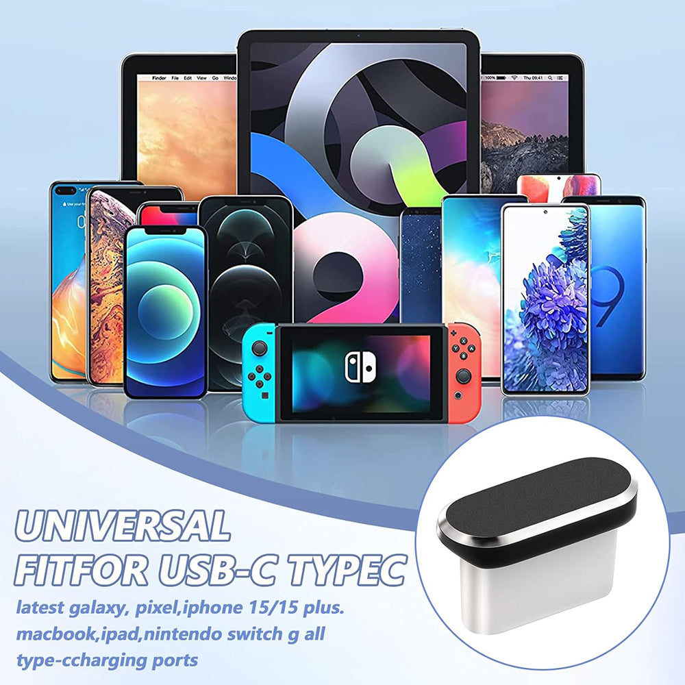 Techsuit AD1 porvédő dugó telefonhoz, USB-C, 4 darabos készlet, fekete