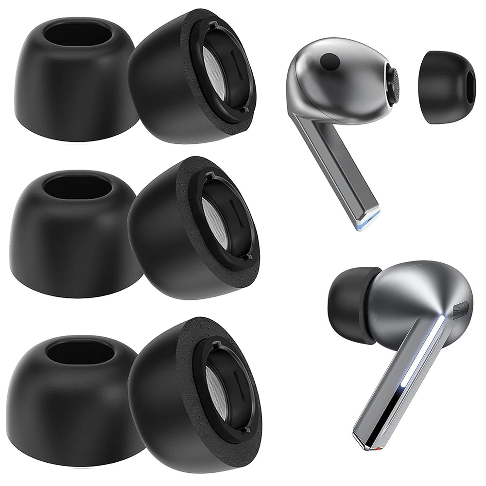 Techsuit ET3 füldugók Samsung Galaxy Buds3 Pro-hoz, Méret S / M / L, Fekete