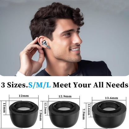 Techsuit ET3 füldugók Samsung Galaxy Buds3 Pro-hoz, Méret S / M / L, Fekete
