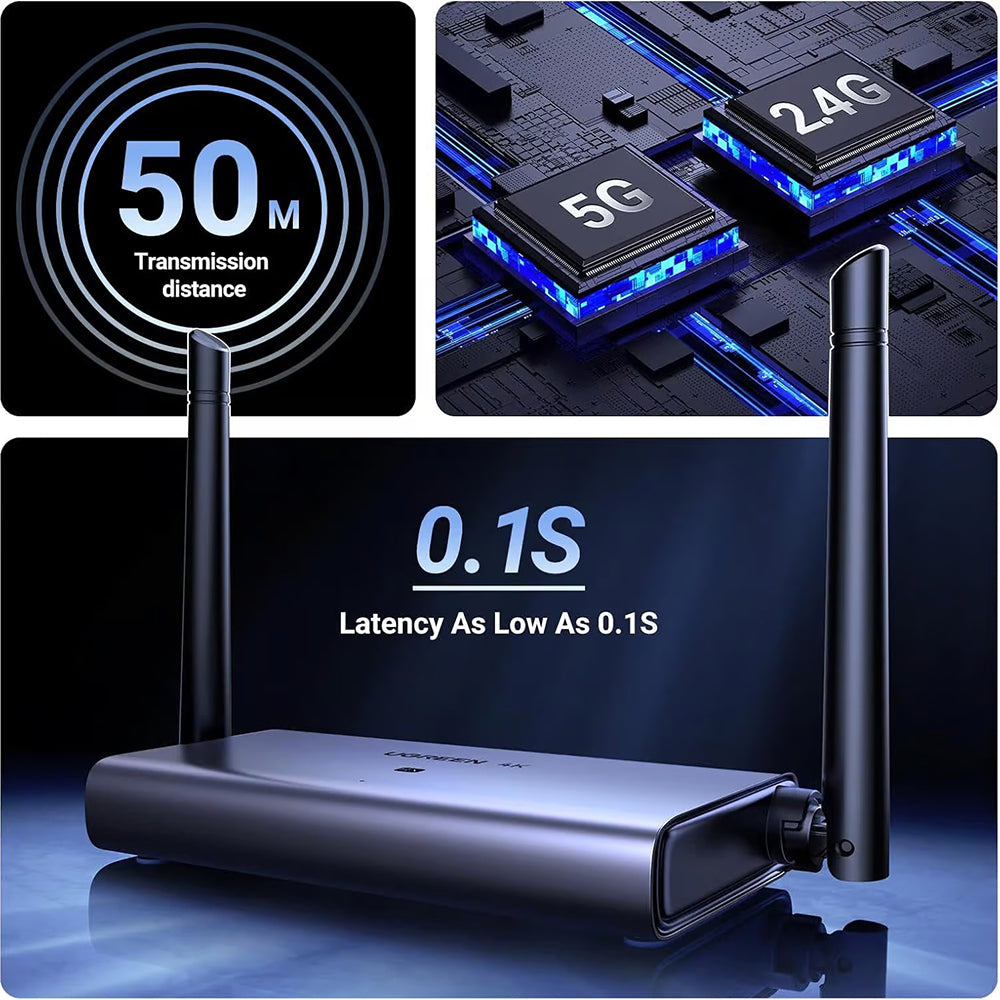 UGREEN CM586 Wireless HDMI Extender, 4K, Fekete