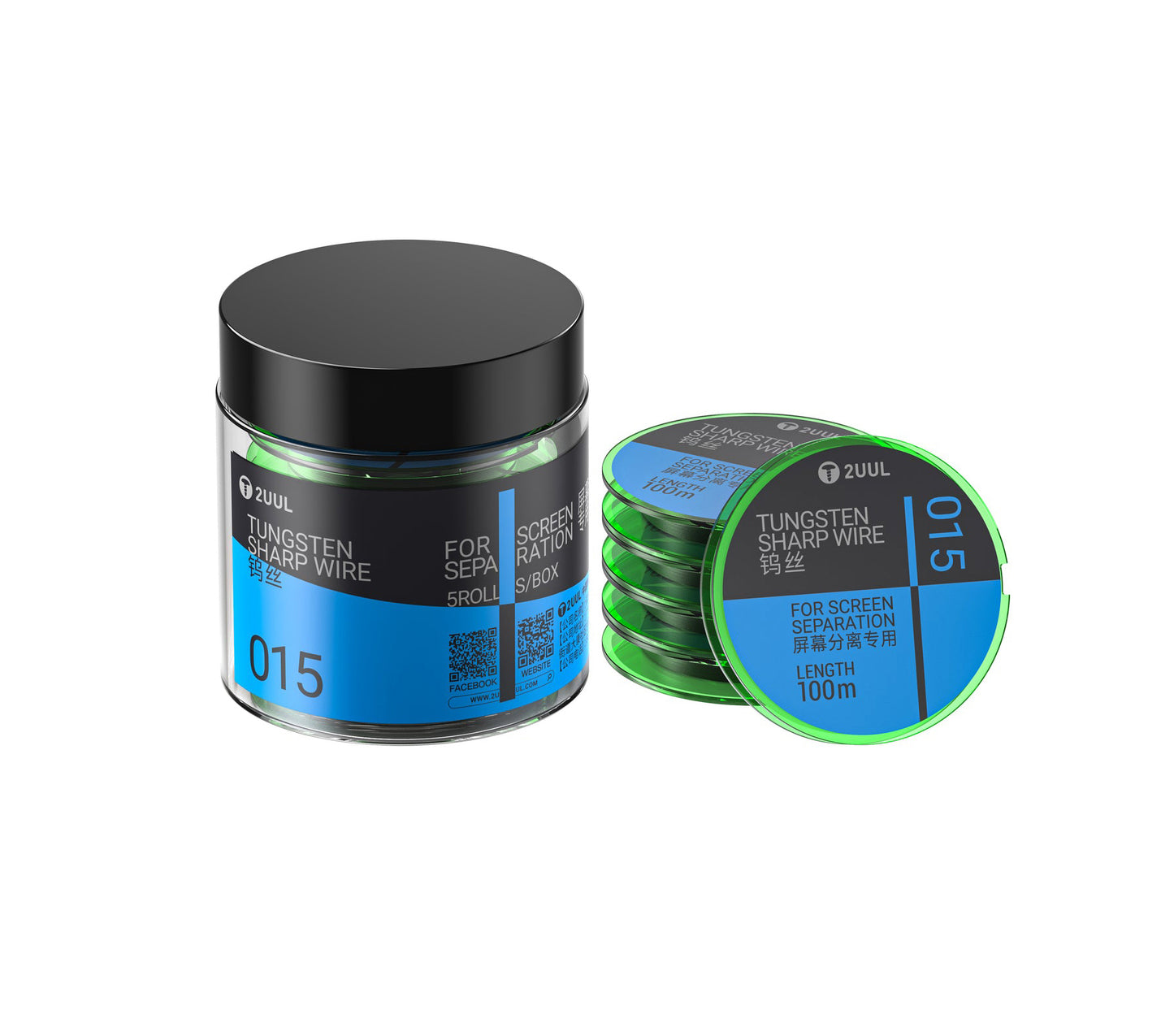 Wolfram huzal 2UUL WS-015, 0,015 mm, 100 m, 5 darabos készlet