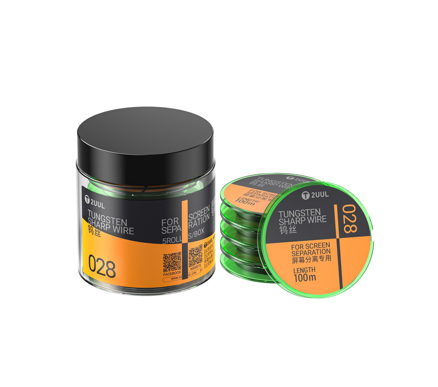 Wolfram huzal 2UUL WS-028, 0,028 mm, 100 m, 5 darabos készlet