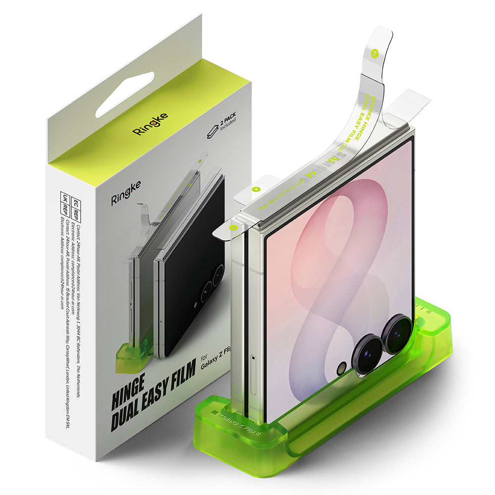 Ringke Dual Easy zsanérvédő fólia Samsung Galaxy Z Flip8 F776-hez, műanyag, 2 darabos készlet