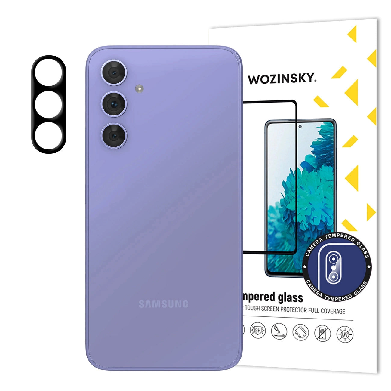 WZK hátlapi kamera védőfólia Samsung Galaxy S25 S931-hez, edzett üveg, fekete