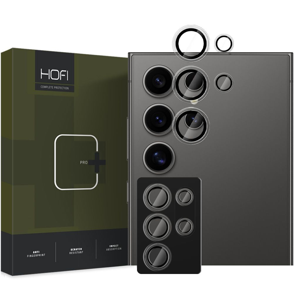HOFI CamRing PRO+ hátlapi kamera védőfólia Samsung Galaxy S25 Ultra S938-hoz, edzett üveg, fekete
