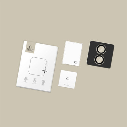 Tech-Protect CamRing Fit+ hátsó kamera védőfólia Apple iPhone 17-hez, Edzett üveg, Fekete