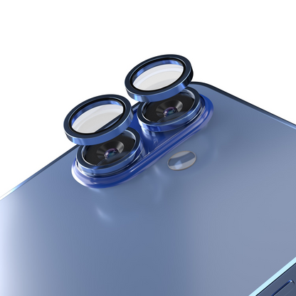 Etteri hátlapi kamera védőfólia Apple iPhone 16 Plus / 16-hoz, edzett üveg, kék