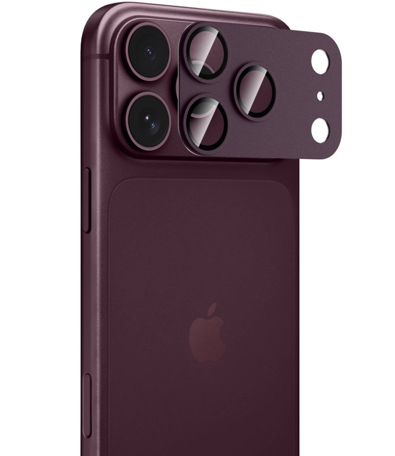 Tech-Protect CamFull Fit+ hátlapi kamera védőfólia Apple iPhone 18 Pro Max készülékhez, edzett üveg, bordó