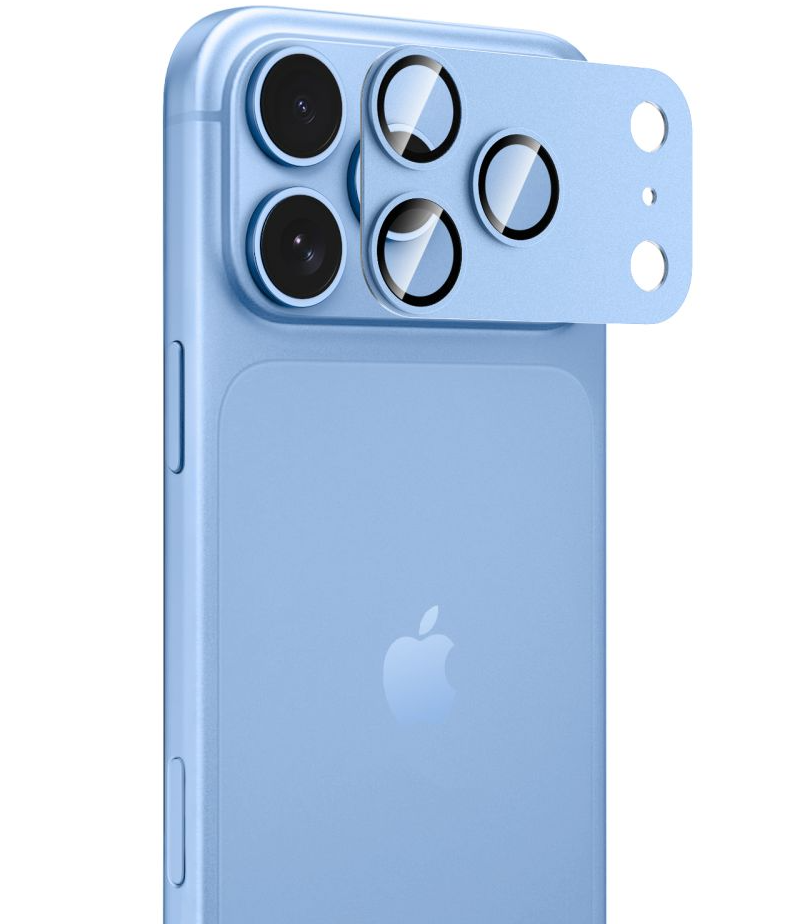 Tech-Protect CamFull Fit+ hátlapi kameravédő fólia Apple iPhone 18 Pro Max készülékhez, edzett üveg, világoskék