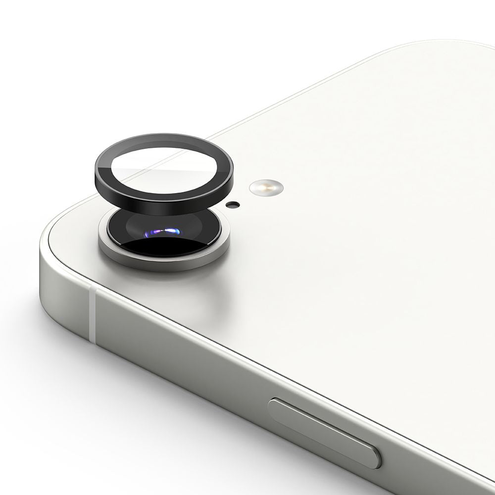 Ringke hátsó kamera védőfólia Apple iPhone 16e-hez, Edzett üveg, 2 darabos készlet, Fekete