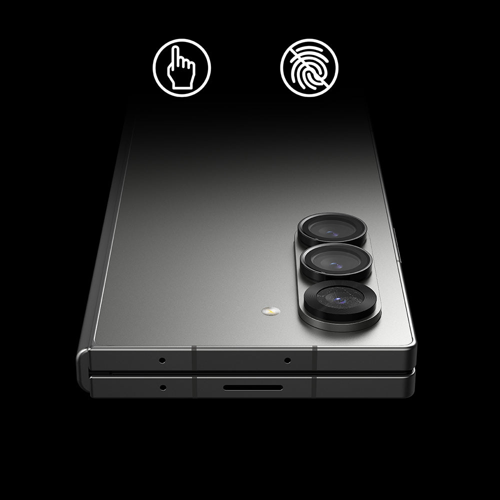 Ringke hátsó kamera védőfólia Samsung Galaxy Z Fold6 F956-hez, Edzett üveg, 2 darabos készlet, Fekete