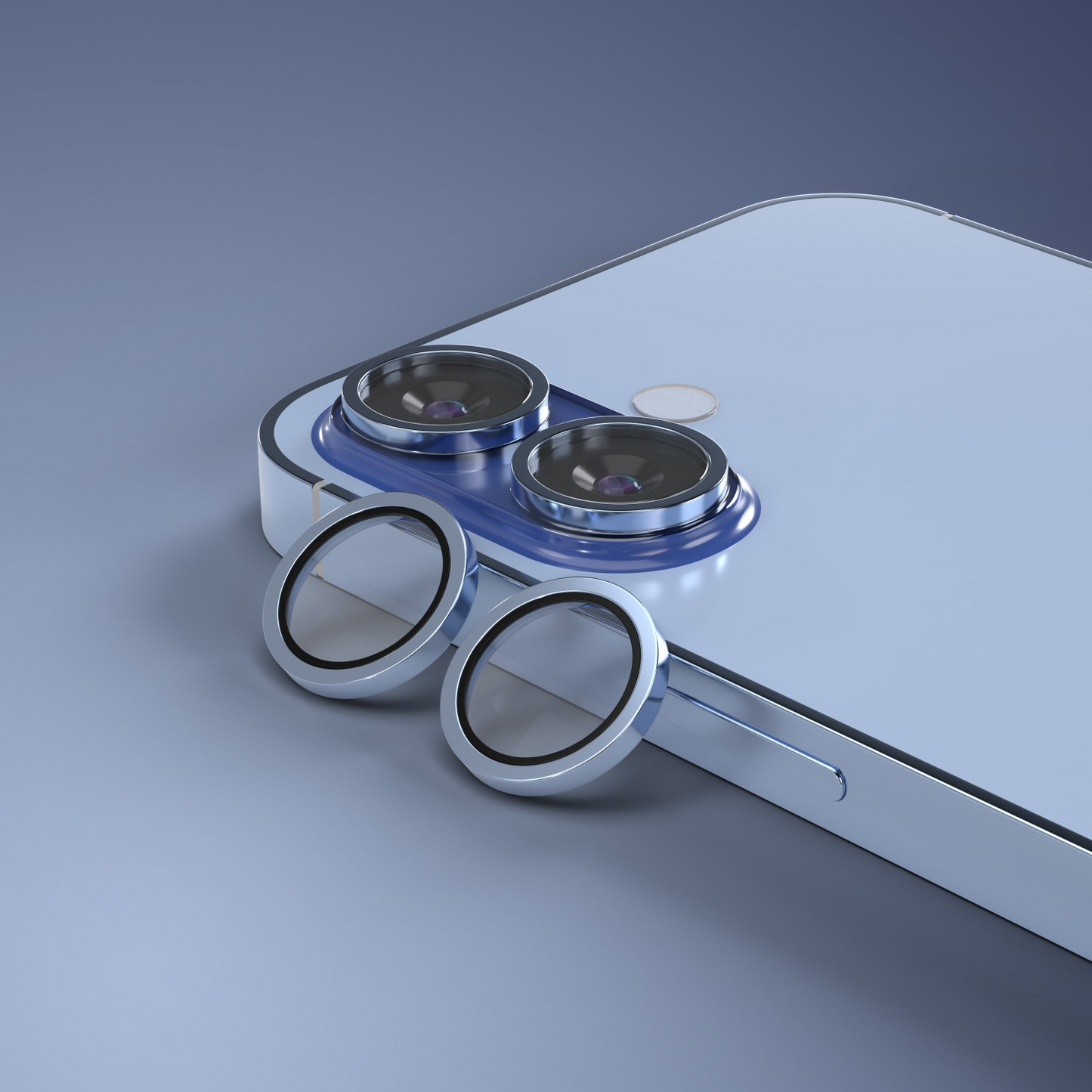 Etteri hátlapi kamera védőfólia Apple iPhone 17-hez, edzett üveg, kék