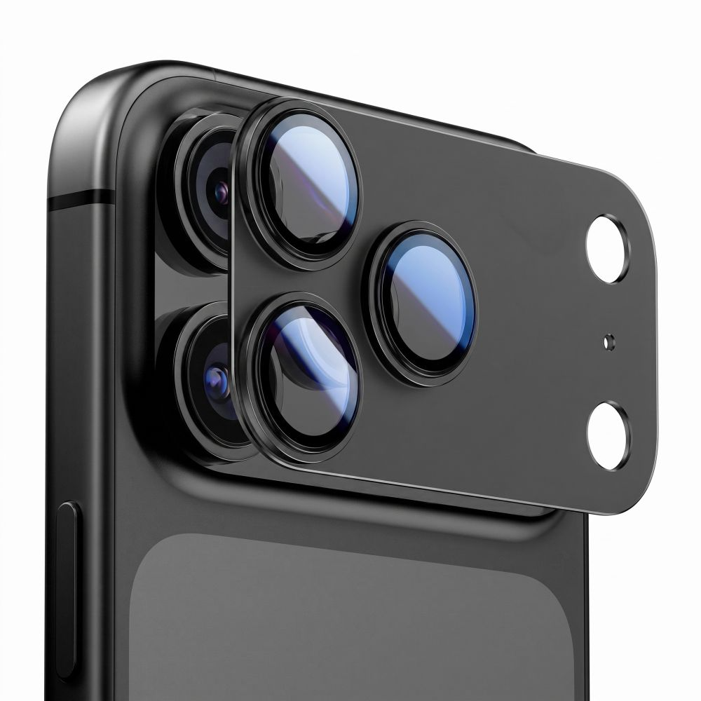 Tech-Protect CamFull Fit+ hátlapi kamera védőfólia Apple iPhone 18 Pro-hoz, edzett üveg, fekete