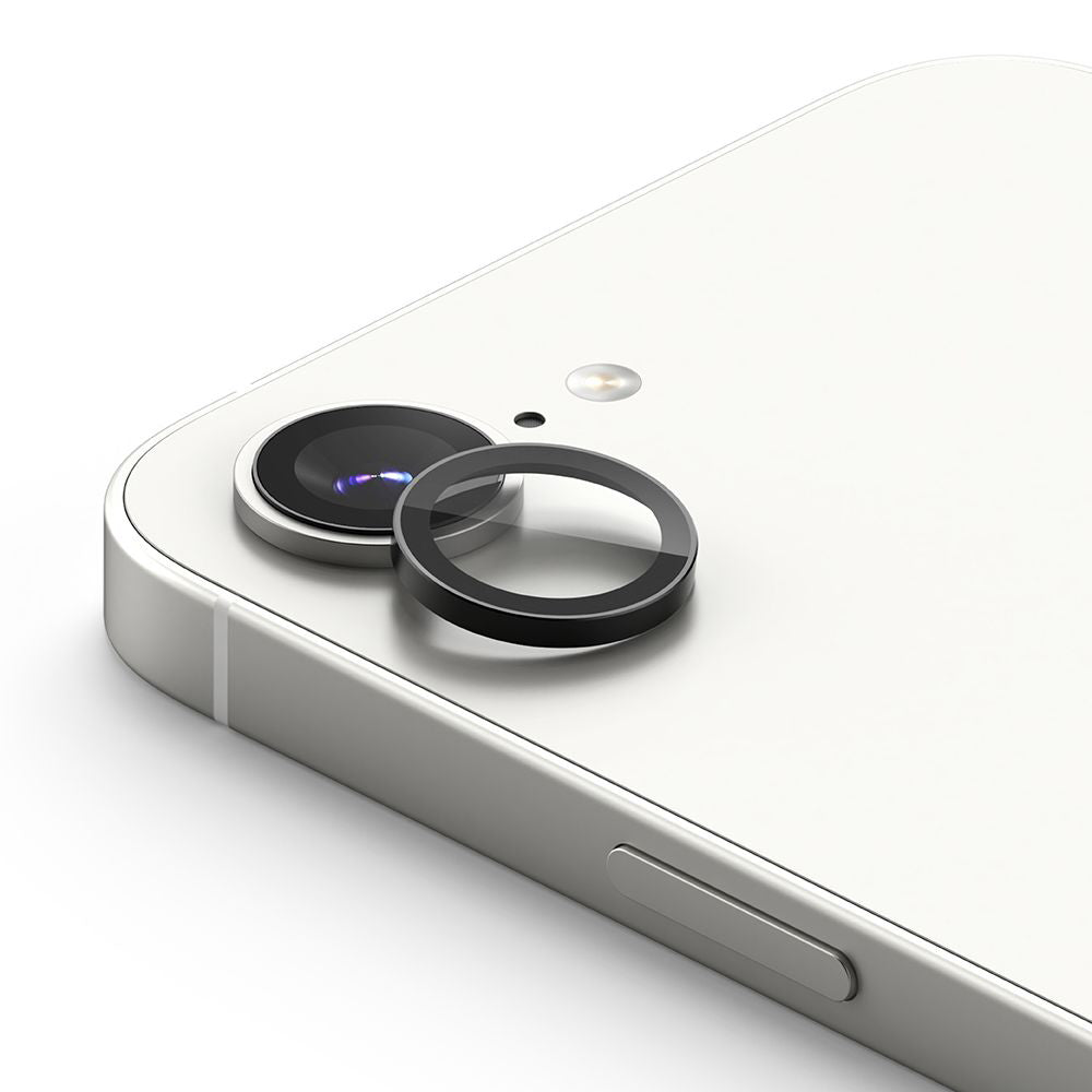 Ringke hátsó kamera védőfólia Apple iPhone 16e-hez, Edzett üveg, 2 darabos készlet, Fekete