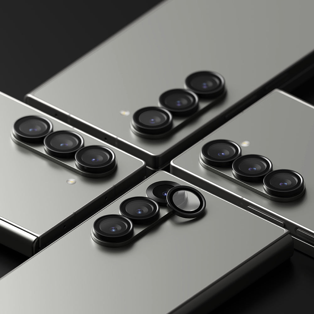 Ringke hátsó kamera védőfólia Samsung Galaxy Z Fold6 F956-hez, Edzett üveg, 2 darabos készlet, Fekete