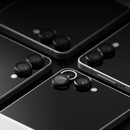 Ringke hátsó kamera védőfólia Samsung Galaxy Z Flip7 F766-hoz, Edzett üveg, 2 darabos készlet, Fekete