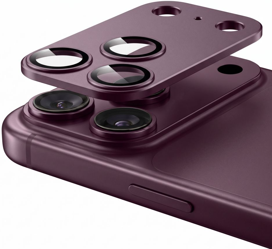 Tech-Protect CamFull Fit+ hátlapi kamera védőfólia Apple iPhone 18 Pro Max készülékhez, edzett üveg, bordó