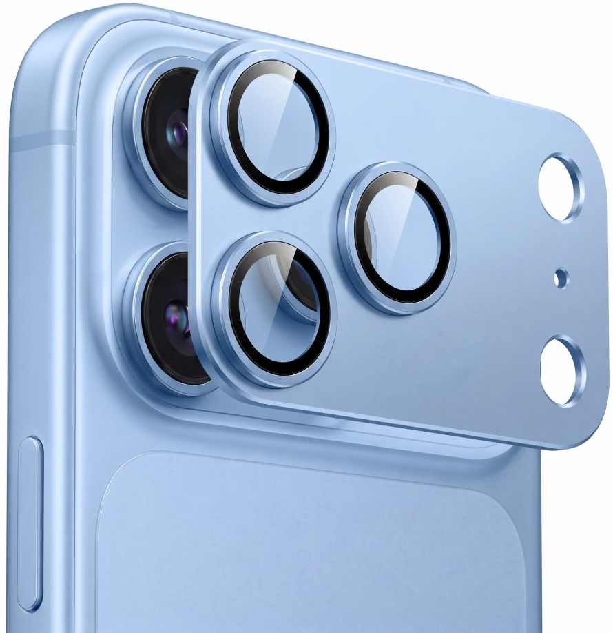 Tech-Protect CamFull Fit+ hátlapi kameravédő fólia Apple iPhone 18 Pro Max készülékhez, edzett üveg, világoskék