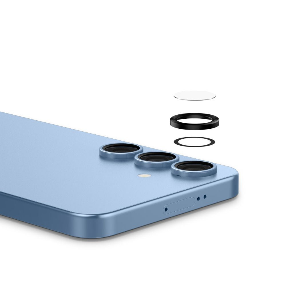 Hátsó kamera védőfólia Spigen GlastR EZ FIT Optik Pro HD Samsung Galaxy S25 S931-hez, Edzett üveg, 2 darabos készlet, Fekete AGL09092