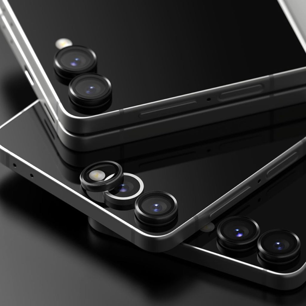 Ringke hátsó kamera védőfólia Samsung Galaxy Z Flip7 F766-hoz, Edzett üveg, 2 darabos készlet, Fekete