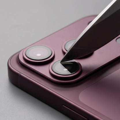 Tech-Protect CamFull Fit+ hátlapi kamera védőfólia Apple iPhone 18 Pro-hoz, edzett üveg, bordó