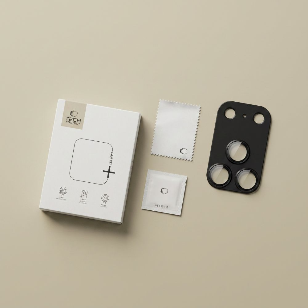Tech-Protect CamFull Fit+ hátlapi kamera védőfólia Apple iPhone 18 Pro-hoz, edzett üveg, fekete