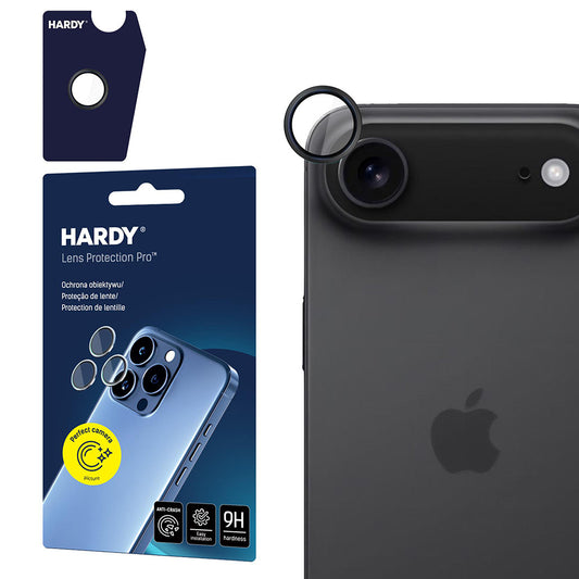 Hátsó kamera védőfólia 3MK Hardy Protection Pro Apple iPhone 17 Air-hoz, Edzett üveg, Fekete